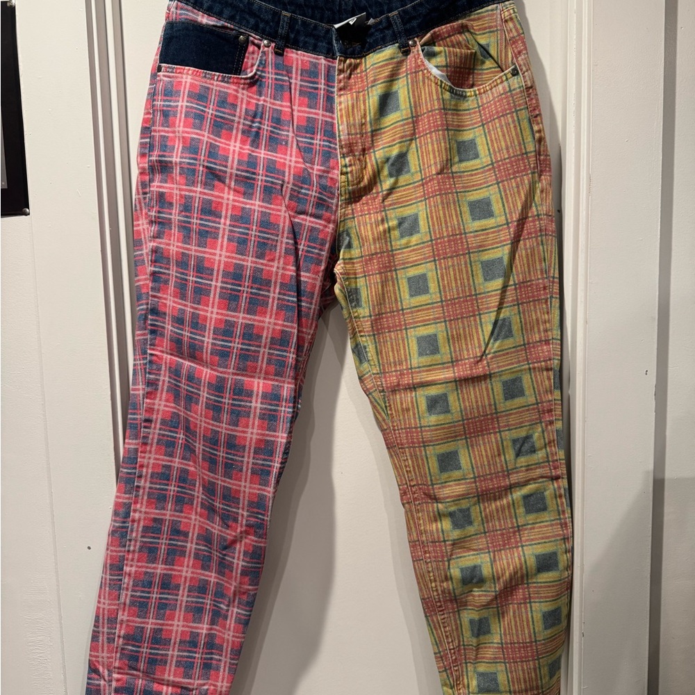 The Ragged Priest Multicolor Plaid Straight Leg Jeans